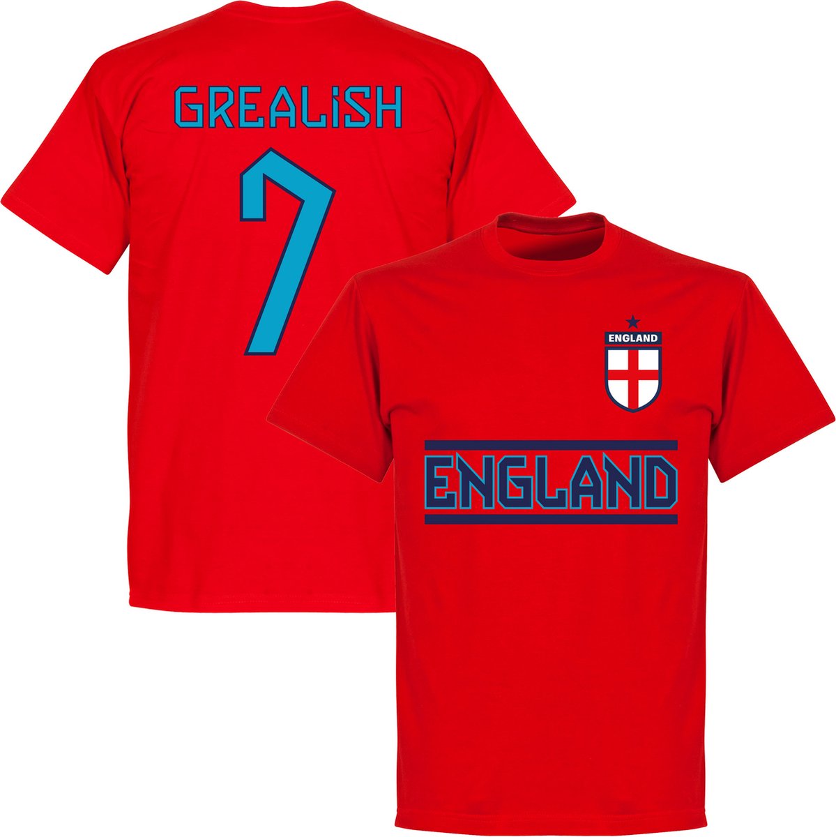 Engeland Grealish 7 Team T-Shirt - Rood - Kinderen - 104