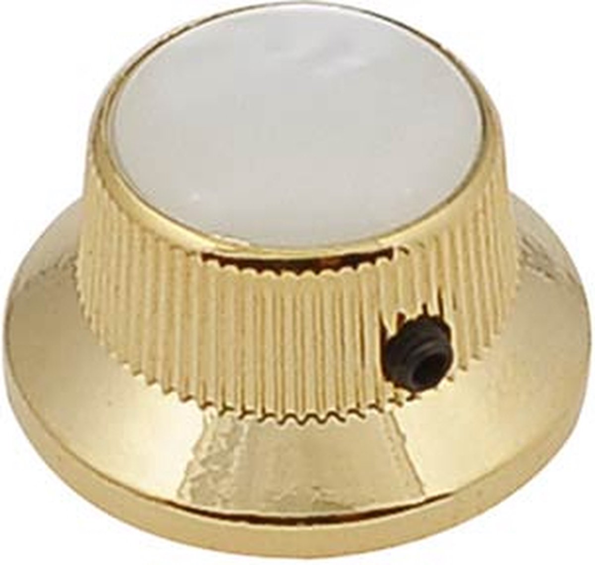bell knob with pearloid inlay, gold