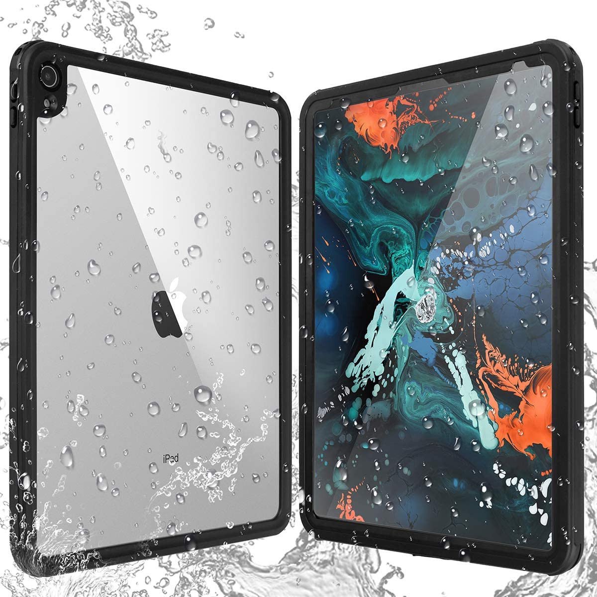 Full Protect Cover IP68 Hoes Geschikt voor Apple iPad Pro 12.9 (2018) | Waterdicht | Shockproof | Beschermhoes 360 Graden | Extra beschermend | Kindvriendelijk | Stofdicht | Zwart
