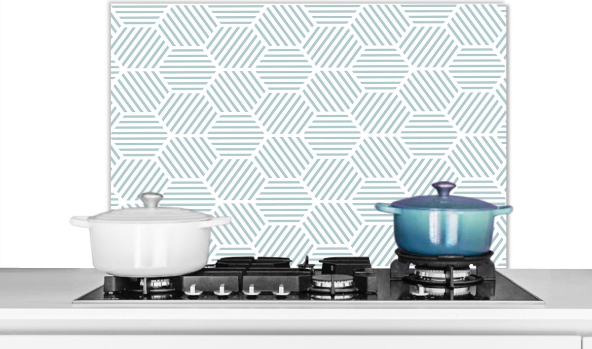 Achterwand keuken - Patronen - Hexagon - Groen - Design - Keuken - 80x55 cm