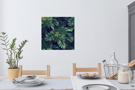 Stickers muraux - Jungle - Motifs - Feuille - 80x80 cm - Film Adhésif