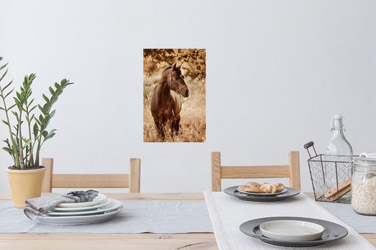 Sticker Muursticker Paarden - Portrait photo cheval nature - 20x30 cm - film autocollant - sticker mural repositionnable