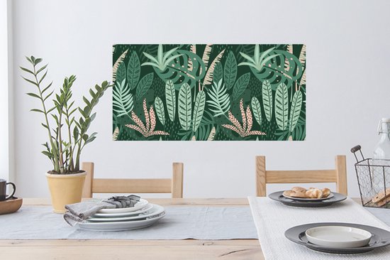 Stickers muraux - Feuilles - Plantes Exotiques - Motif - Filles - Enfants - Garçons - Kids - 80x40 cm - Film Adhésif