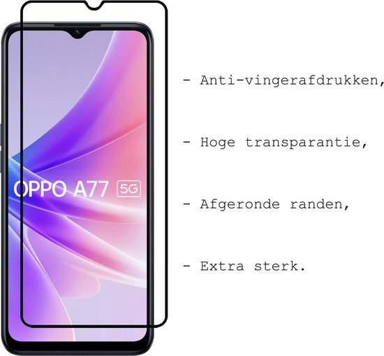 OPPO A77 Protecteur d'écran en Tempered Glass Full Cover - OPPO A77 Protective Glass Screen Protector Glas