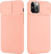 Cadorabo Hoesje geschikt voor Apple iPhone 12 PRO MAX in Mat Roze - Beschermhoes van flexibel TPU-silicone en met camerabescherming Case Cover Etui