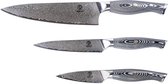 Homizu Shimauma messenset - 3-delig - damascus messen - japanse messen