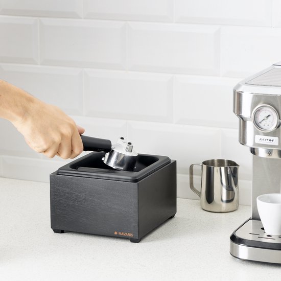 Koffie Uitklopbak vierkant - mat zwart
