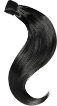 Balmain Catwalk Ponytail - Straight - 55 cm - Memory®Hair - kleur DUBAI 1 - zeer donkerbruin bijna zwart