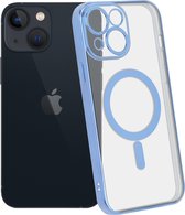 ShieldCase geschikt voor Apple iPhone 13 Mini hoesje transparant Magneet metal coating - blauw - Shockproof hoesje - Extra robuuste rand - Beschermhoesje - Shockproof Hardcase - Transparant doorzichtig hoesje