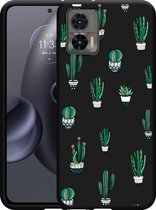 Motorola Edge 30 Neo Hoesje Zwart Cactus - Designed by Cazy