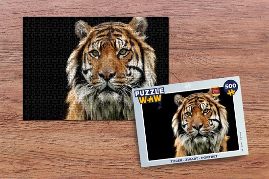 Puzzle Tigre - Zwart - Portrait - Puzzle - Puzzle 500 pièces
