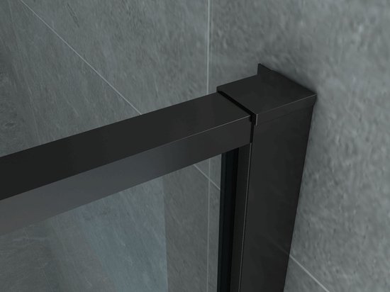 Aloni Porte Tournante + Zijwand Zwart Mat 8mm 80x120x200cm