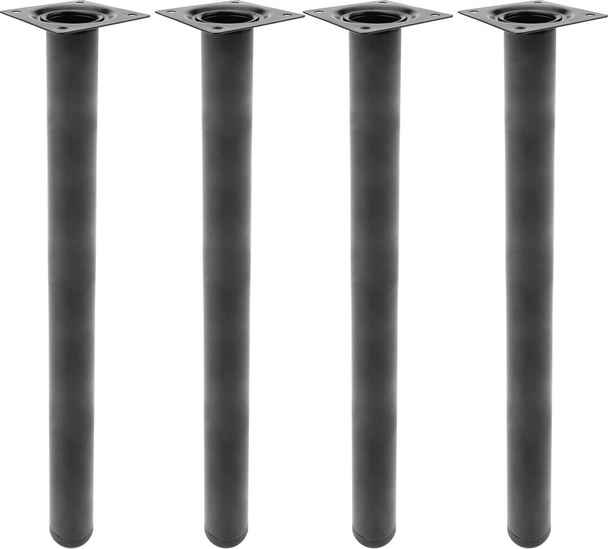 PrimeMatik - Ronde poten voor tafel en meubels. 40cm zwarte stalen