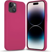 Coverzs Solid silicone case geschikt voor Apple iPhone 14 Plus (rosé) - iPhone 14 Plus hoesje rosé - iPhone 14 Plus case geschikt voor Apple - Luxe siliconen hoesje met 3-laags bescherming