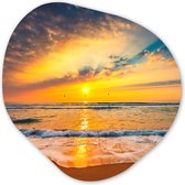 Décoration murale Organique - Décoration murale Plastique - Peinture Organique - Coucher de Soleil - Plage - Mer - Nuages - 60x60 cm - Forme Miroir Organique sur Plastique