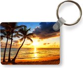 Sleutelhanger - Strand - Horizon - Zonsondergang - Palmboom - Zee - Uitdeelcadeautjes - Plastic