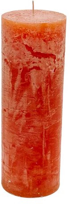 Bougie pilier - Oranje - 7x20cm - paraffine - lot de 3