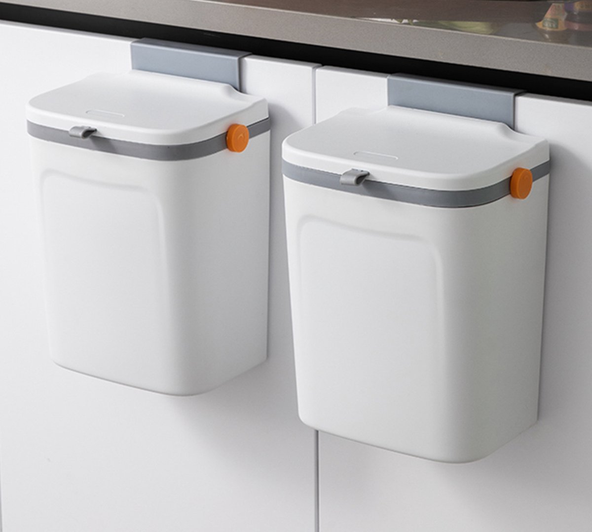 Everydaygoods 9L afvalbakje aanrecht met deksel - gft afvalbakje -  Compostbakje... | bol