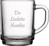 Gegraveerde theeglas 25,5cl De Leukste Muoike