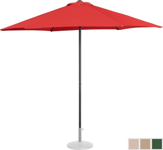 Outsunny Parasol déporté rond inclinable 300 cm rouge vineux au