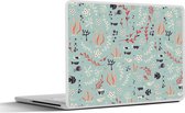 Laptop sticker - 12.3 inch - Onderwater - Planten - Zeedieren - Patroon - 30x22cm - Laptopstickers - Laptop skin - Cover