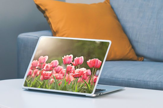 Sticker ordinateur portable - 11,6 pouces - Tulipes - Soleil - Printemps