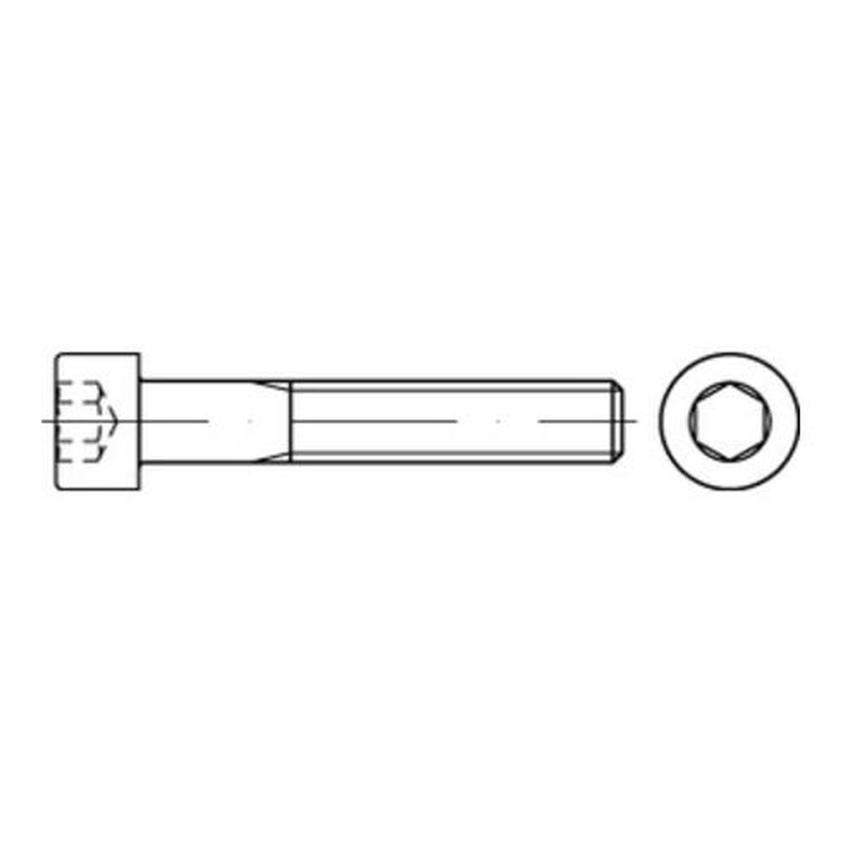 DIN 912/ISO 4762 - Cilinderkop steelschroef M24x70 - Staal 8.8 blanco zeshoekige aansluiting