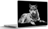 Laptop sticker - 11.6 inch - Wilde dieren - Wolf - Zwart - Wit - 30x21cm - Laptopstickers - Laptop skin - Cover