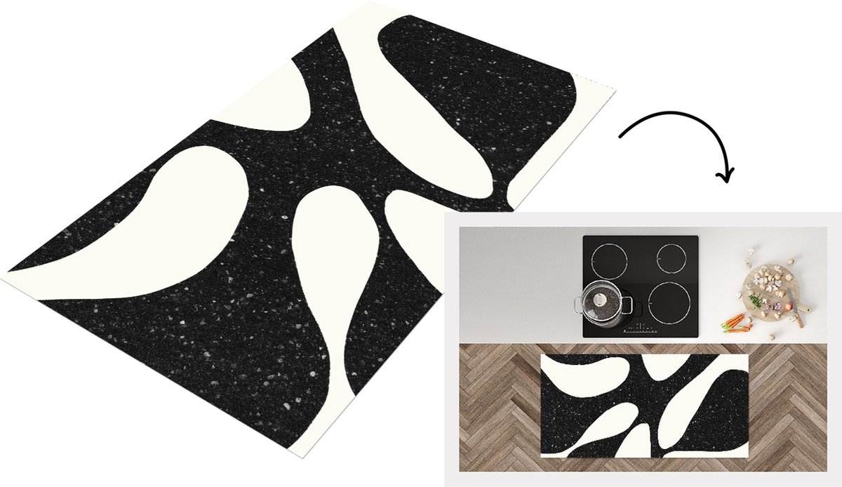 KitchenYeah Keukenloper - Loper keuken - Plant - Zwart - Minimalisme - Keukenloper vinyl, foto 4
