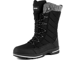 Winter Sneeuwlaars Dames - Waterdichte Sneeuwlaarzen - Winter Fleece Gevoerd Warme Winterlaarzen - Snowboots Antislip Outdoor - Zwart - Maat 39
