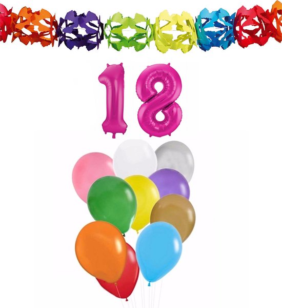Décoration anniversaire Folat - 18 ans - banderoles/ballons