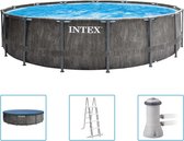 Bol.com Intex Greywood Prism Frame zwembad 457x122 cm. met filterpomp en accessoires | Pool aanbieding