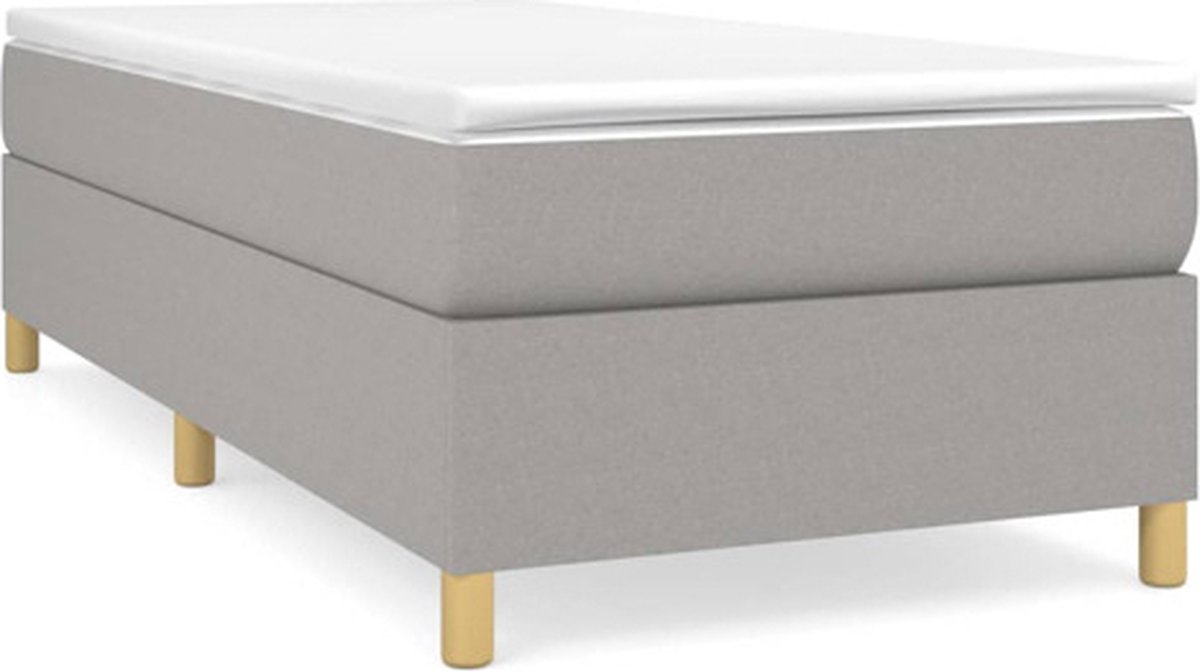 vidaXL - Boxspring - bed - 90x190 - cm - stof - lichtgrijs