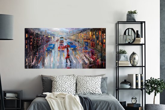 Stickers muraux - Sticker Foil - Peinture - Peinture à l'Huile - Voiture - Passage Clouté - 160x80 cm - Film Adhésif - Stickers muraux Muraux Chambre Enfant - Papier Peint Auto Adhésif