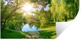 Stickers muraux - Sticker Foil - Arbres - Lac - Soleil - Herbe - Nature - 120x60 cm - Film Adhésif - Stickers muraux Chambre d'Enfant - Papier Peint Auto Adhésif