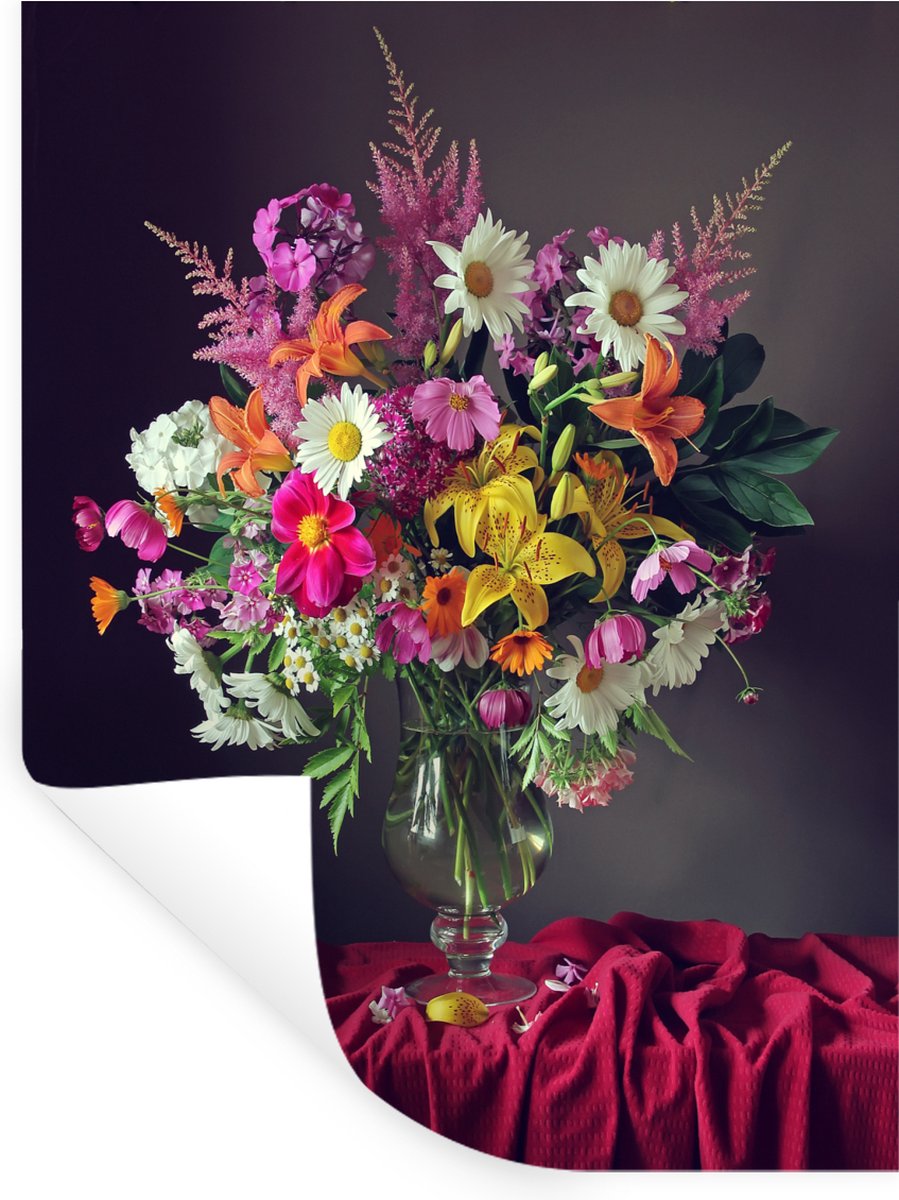 Muurstickers - Sticker Folie - Stilleven - Boeket - Bloemen - 120x160 cm - Plakfolie - Muu