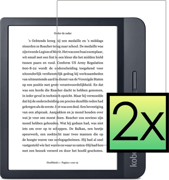 Screenprotector Geschikt voor Kobo Libra H2O Screenprotector Bescherm Glas Tempered Glass Screen Protector - 2x