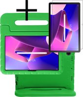 Hoesje Geschikt voor Lenovo Tab M10 Plus 3rd Gen Hoesje Kinderhoes Shockproof Hoes Kids Case Met Screenprotector - Groen