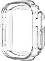 By Qubix Apple Watch Ultra siliconen case (open front) - Transparant - Geschikt voor Apple Watch 49mm (Ultra) hoesje - screenprotector - Bescherming