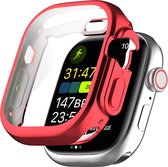 By Qubix Apple Watch Ultra TPU case - Volledig beschermd - Rood - Geschikt voor Apple Watch 49mm (Ultra) hoesje - screenprotector - Bescherming iWatch