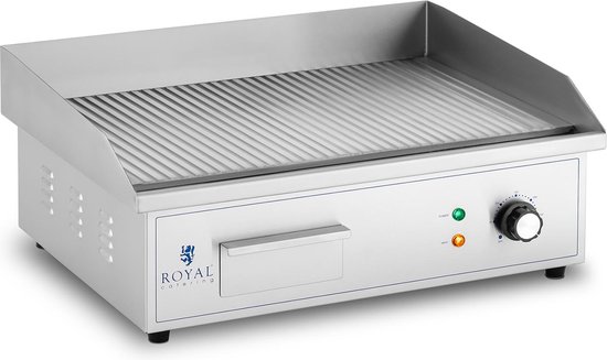 Royal Catering - Elektrische bakplaat - 55 cm - glad - 1 x 3.000 W