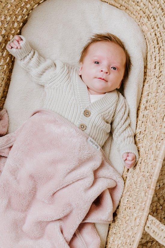 Baby's Only Couverture lit bébé teddy Cable Stonegreen - 100x135 cm