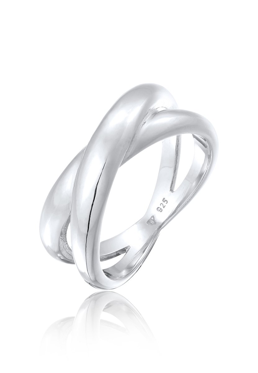 Elli - Ring - Dames Wikkel X Vorm Kruis Trend in 925 Sterling Zilver - Dames