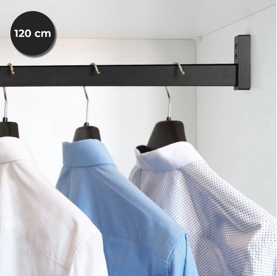 Eleganca kledingstang voor aan de muur - kledingroede - roede aluminium  extra stevig -... | bol.com