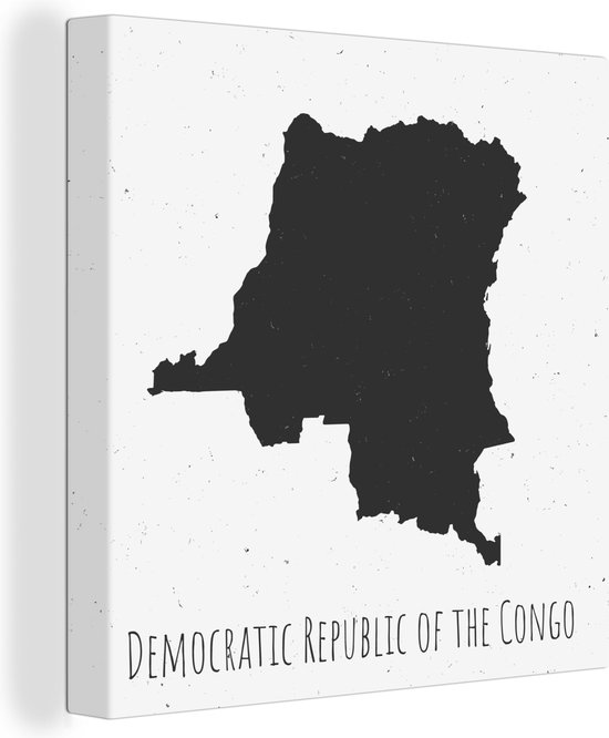 Illustration Congo-Kinshasa sur fond poussiéreux 20x20 cm - petit - Tirage photo sur toile (Décoration murale salon / chambre)