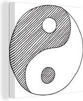 Une illustration d'une toile du logo Yin et Yang esquissée 50x50 cm - Tirage photo sur toile (Décoration murale salon / chambre)