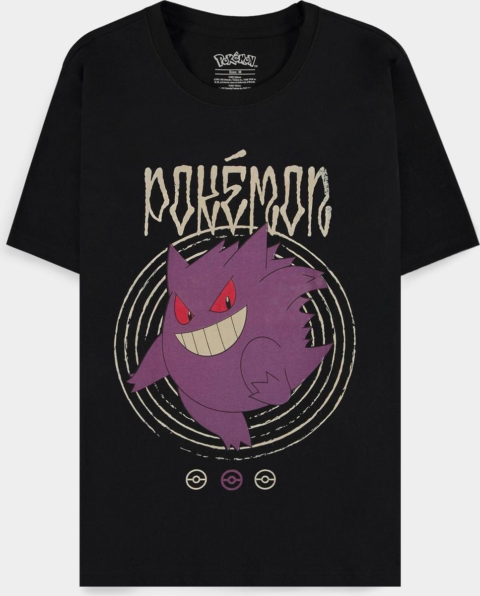 Pokémon - Gengar Rock Heren T-shirt - XL - Zwart