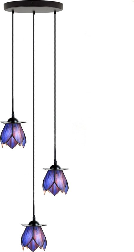 Art Deco Trade - Tiffany Kroonluchter Blue Lotus 3