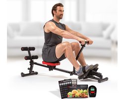 Kendox RowShaper - Roei-apparaat voor thuis - Fitnessapparaat voor cardio- en krachttraining - Fitness Roeiapparaat met LCD Display voor thuistraining - Belastbaar tot 120 kg