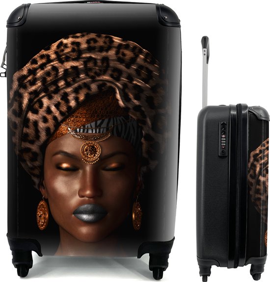 Valise - Femme - Foulard - Imprimé tigre - 35x55x20 cm - Bagage à main -  Trolley